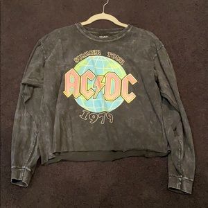 Cropped Long Sleeve AC/DC shirt